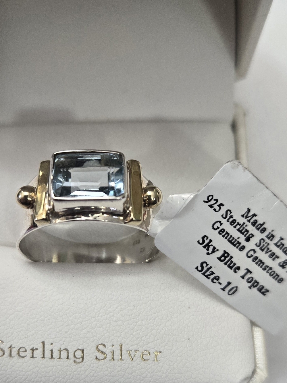 Sterling Silver Genuine Sky Blue Topaz Ring